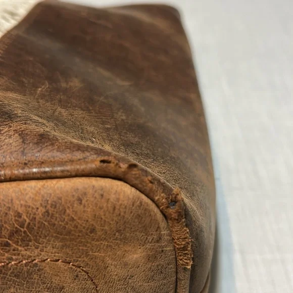 Crazy Heifers Large HOH (Hair on Hide) Tote with Gold accents on front. - Picture 7 of 11